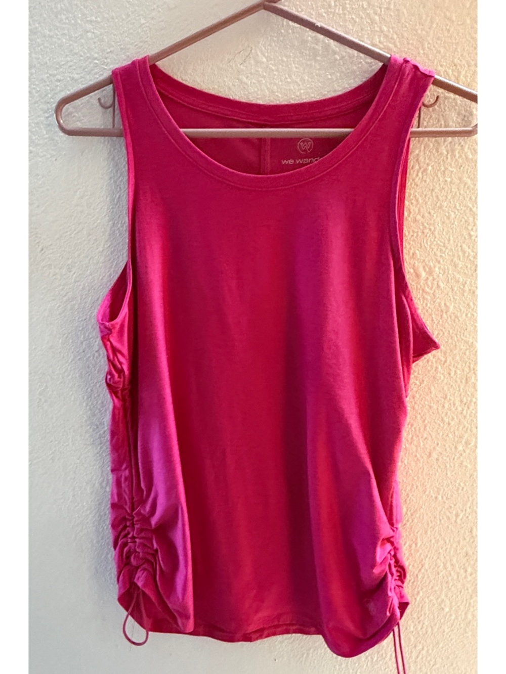 Wander Hot Pink Ruched Side Tank